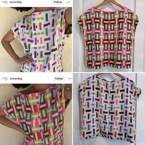 Ace & Jig Reversible city tee in Rhythm and bebop size small